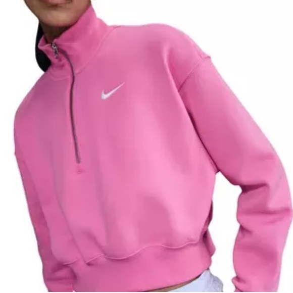 Nike NEW W/ TAGS Phoenix Fleece Oversized 1/2-Zip Crop Sweatshirt - Picture 1 of 2